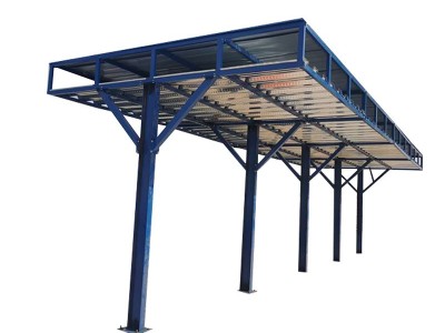 长阳单立柱钢筋加工棚搭建图1